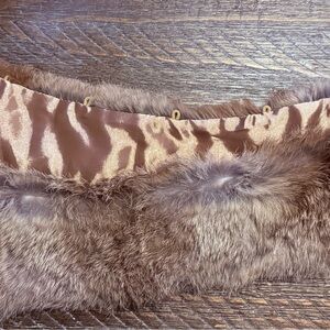 Luxurious Rabbit Fur Collar in Brown